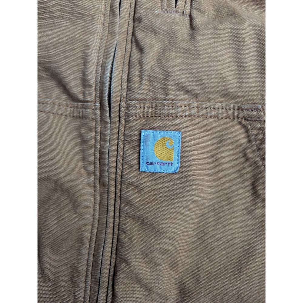 Carhartt Womens Rugged Flex Canvas Bomber Jacket Brown OJ2524-W Sz S Relaxed Fit - Picture 5 of 9